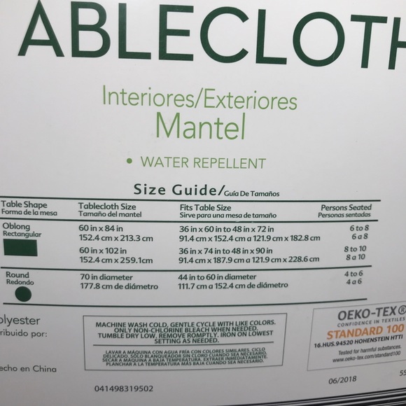 Huntington Home Tablecloth 70” Indoor/Outdoor NWT - Picture 8 of 8